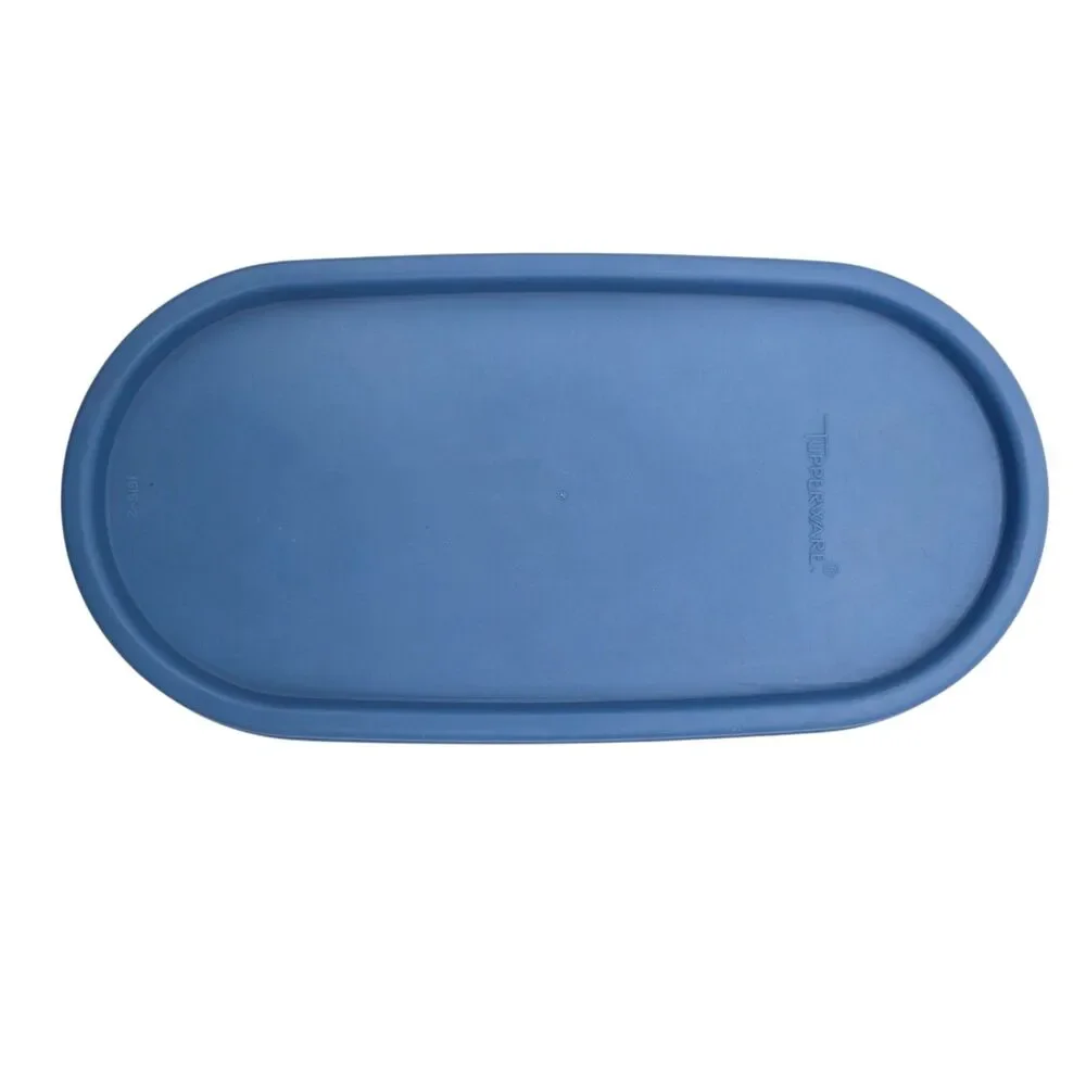 Lot 2 Tupperware 1616 Blue Oval Modular Mate Replacement Lids Seals 1611-1615